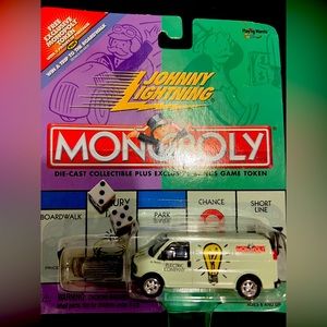 Johnny Lightning Monopoly Car. Die Cast Electric Company Utility Van